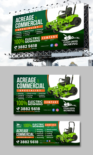 Signage setout with photos for side of Mowing Trailer | Graphic Design by ZeneFashions