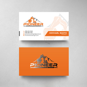 Pioneer Excavating LLC business card design | Business Card Design by chandrayaan.creative