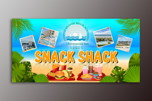 Banner Sign for a Snack Shack at a Hotel on the Beach | Signage Design by ecorokerz