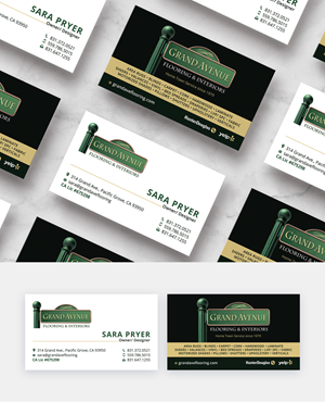 Business Card Design by Alstroemeria for Grand Avenue Flooring & Interiors | Design #28653153