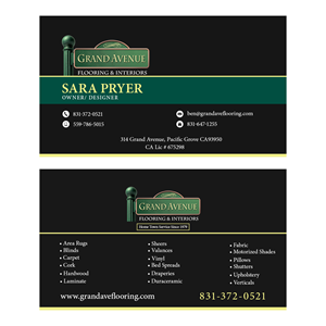 Flooring & Interior Design showroom | Business Card Design by Trygve