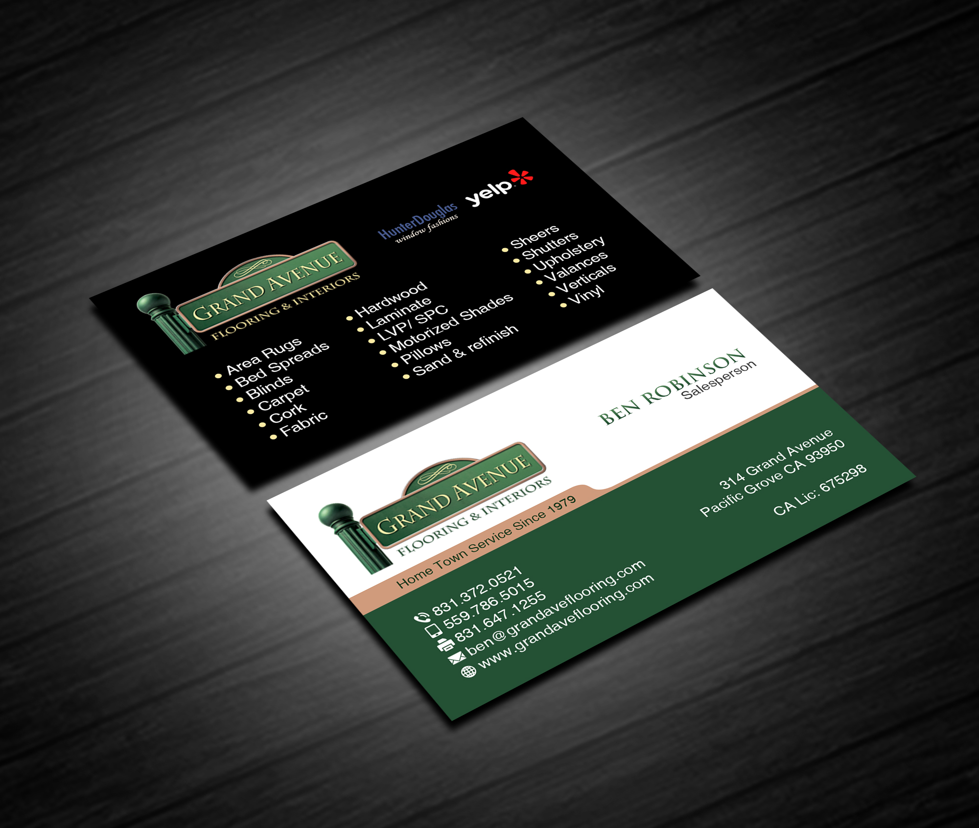 Business Card Design by Creations Box 2015 for Grand Avenue Flooring & Interiors | Design: #28660311