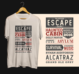 Escape room tshirt for Nashville - poster/concert style | T-Shirt-Design von Graphic Storm