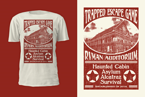 Escape room tshirt for Nashville - poster/concert style | T-shirt Design by D'Mono