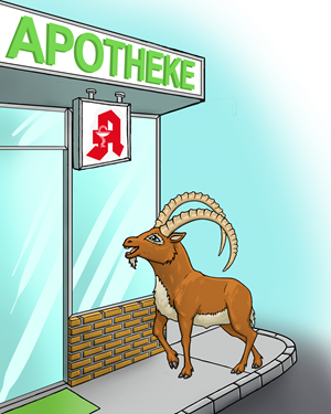 Lustiger Cartoon: Bock auf Apotheke | Illustration-Design von JoshuaKahle