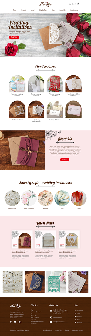 Shopify Design  for wedding invitations | Web Design by MAHABA