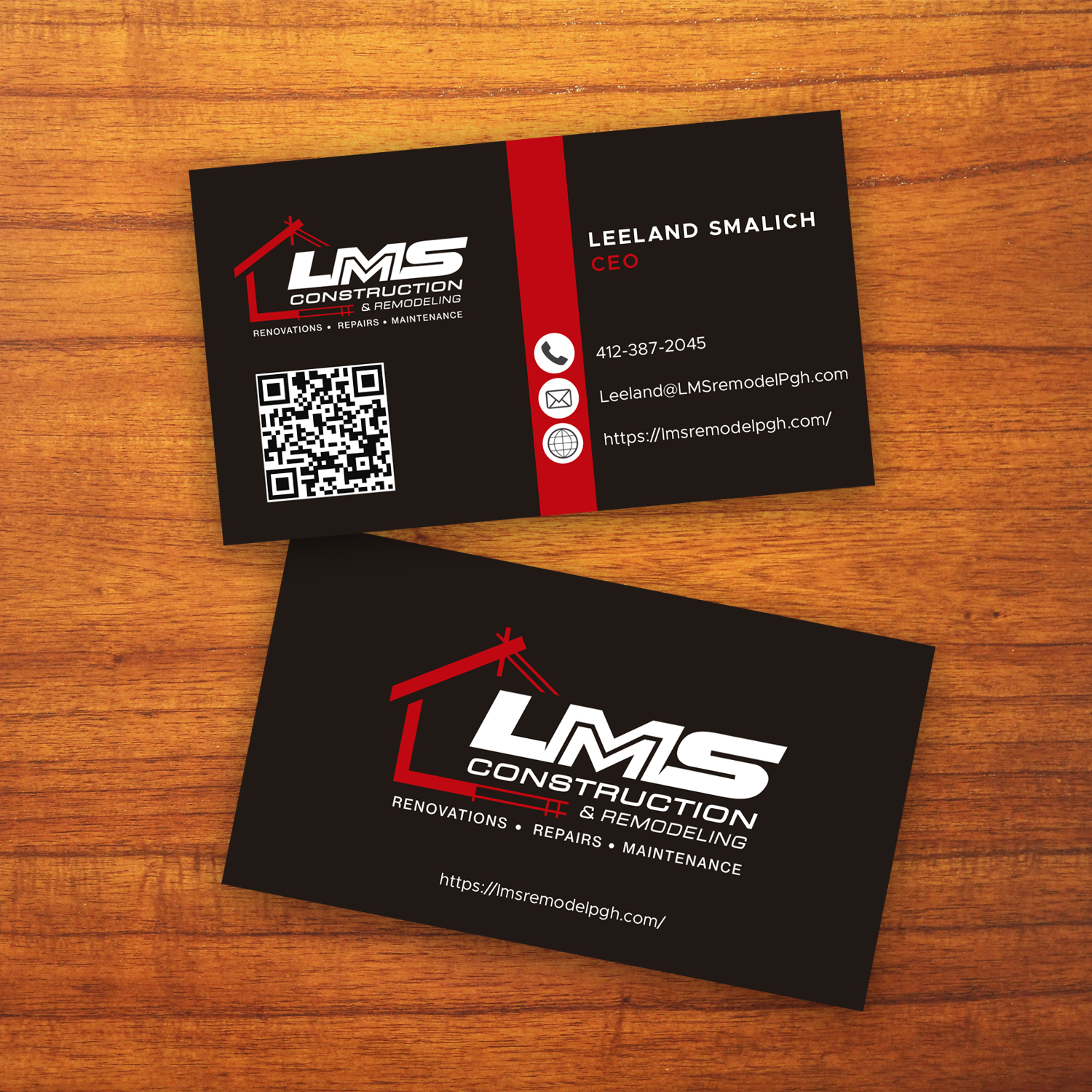 Business Card Design by Wally_F for LMS Construction and Remodeling, LLC | Design #28766768