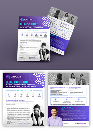 Delos Psychiatry (Psychiatry clinic offering cutting edge treatments) | Flyer Design by ZeneFashions