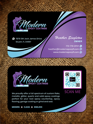 Women Owned and Operated Epoxy floor and countertop coating company | Business Card Design by Sandaruwan