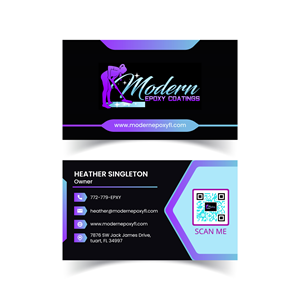 Women Owned and Operated Epoxy floor and countertop coating company | Business Card Design by madhushan_one