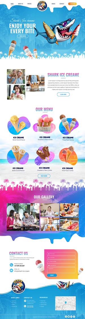 We need a website for an ice cream shop 