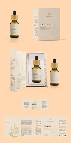 Label and packaging design for a cosmetic oil brand | Verpackungs-Design von Abdulmumin Imam