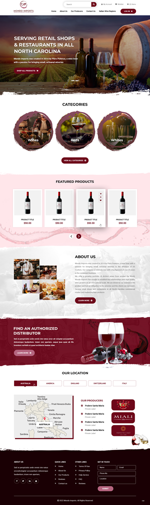 Wine Importer and Distributor Website  | Web Design by pb