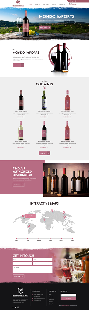 Wine Importer and Distributor Website  | Web Design by sai.designer87