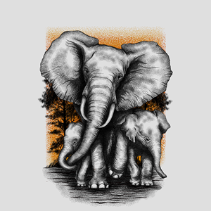 Elephant family Tattoo (Memorial for my dad that passed away 2 days ago) | Tattoo Design by Deeccus