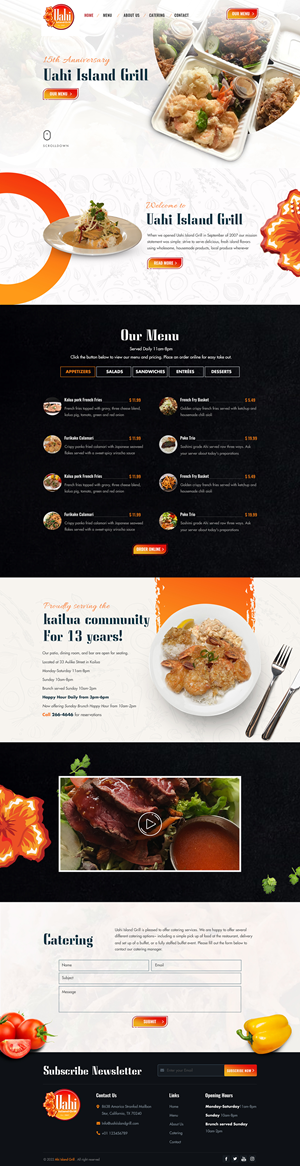 Hawaiian fusion restaurant seeks new website design for upcoming 15th anniversary | Web-Design von sai.designer87