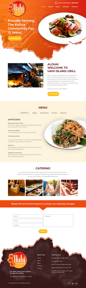 Hawaiian fusion restaurant seeks new website design for upcoming 15th anniversary | Web-Design von Starlyn DS