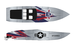 Race Boat 'Top Gun' Wrap | Graphic Design by Madin