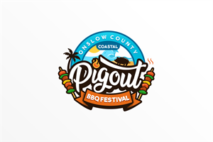 Onslow County Coastal Pigout BBQ Festival or Onslow County Coastal Pigout | Logo Design by LUTNG.