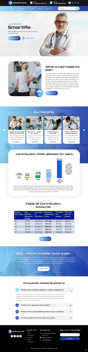 Cash Balance Retirement Plan Services Page | Web Design by pb