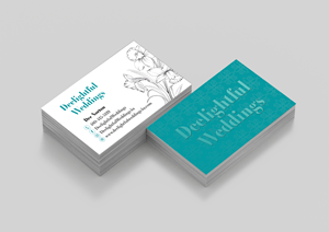 Business Card Design by MarkoE for Deelightful Weddings | Design #28896541