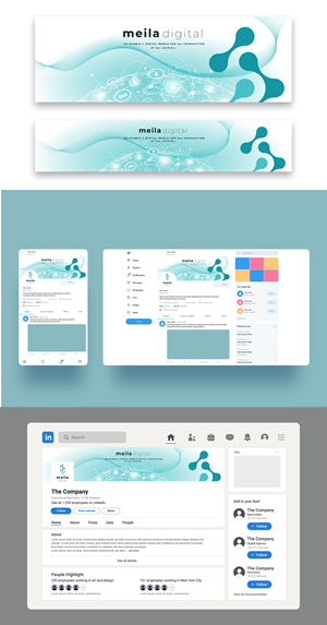 Meila Digital LinkedIn Page and Twitter Account