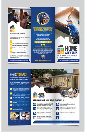 Home Stewards Brochure - marketing an innovative home maintenance subscription program | Flyer Design by alex989