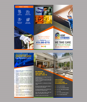 Home Stewards Brochure - marketing an innovative home maintenance subscription program | Flyer Design by chandrayaan.creative