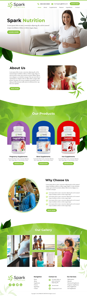 Web Design by MAHABA for Spark Nutrition | Design: #28955354