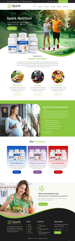 SPARK NUTRITION WEBSITE DESIGN | Web Design by pb