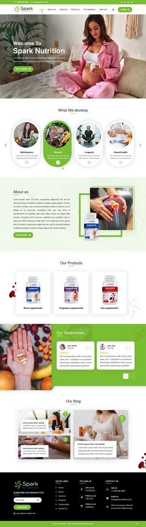 Web Design by pb for Spark Nutrition | Design: #28955324