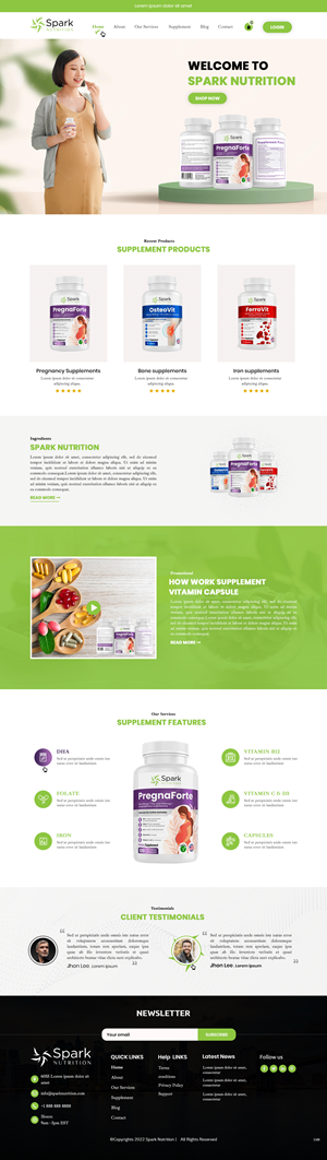 Web Design by pb for Spark Nutrition | Design: #28955328