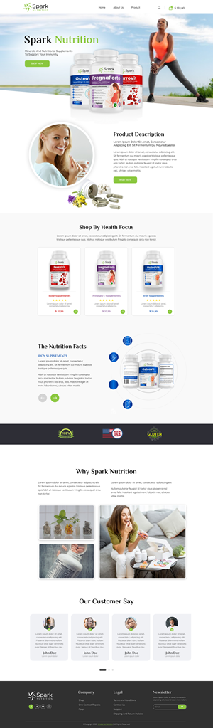 Web Design by *mary for Spark Nutrition | Design #28955934