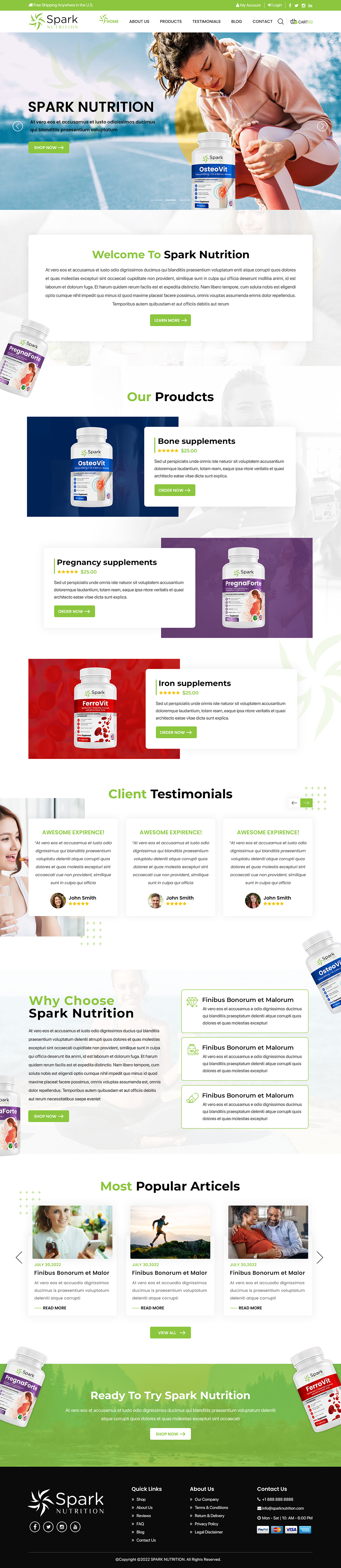 Web Design by Titan Eagle for Spark Nutrition | Design #28957332