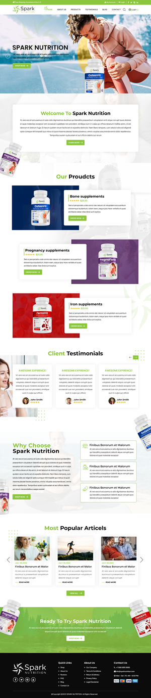 Web Design by Titan Eagle for Spark Nutrition | Design: #28957332