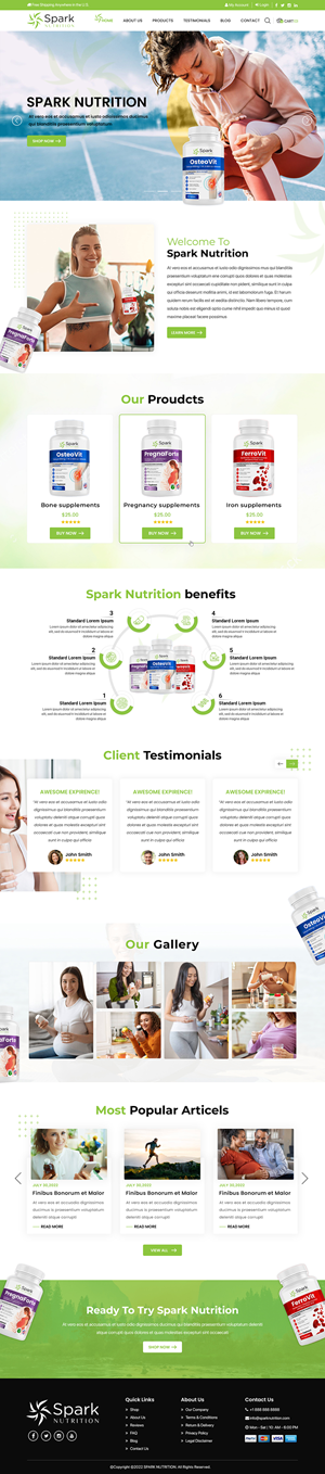 Web Design by Titan Eagle for Spark Nutrition | Design: #28971274