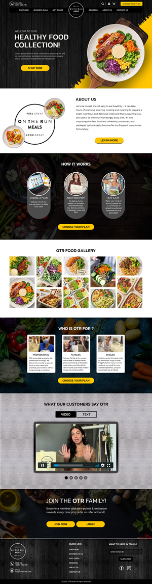 Prepared Meal Delivery Website | Web Design by Tanvir