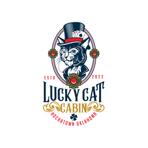 Lucky Cat Cabin  / Hochatown Oklahoma | Logo Design by MagicArt Pix