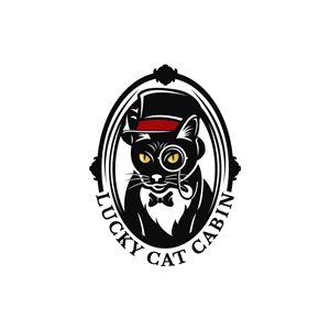 Lucky Cat Cabin  / Hochatown Oklahoma | Logo Design by PsyPen