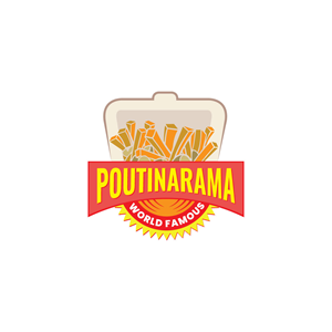 POUTINARAMA   (and the tagline:  World Famous ) | Logo Design by DesignFriday