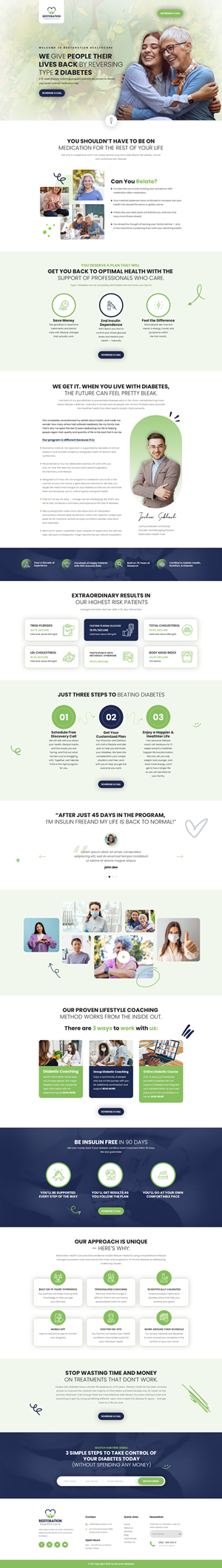 Website to help people  naturally reverse diabetes | Web Design by Hussan