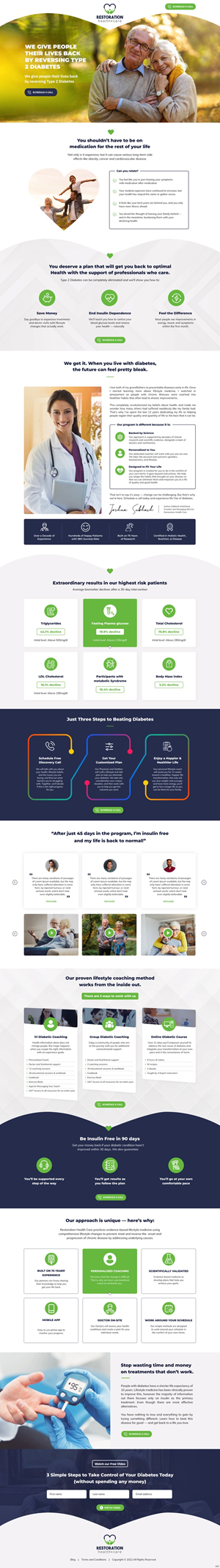 Website to help people  naturally reverse diabetes | Web Design by pb