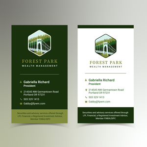 Forest Park Wealth Management  | Business Card Design by PurpleBoa