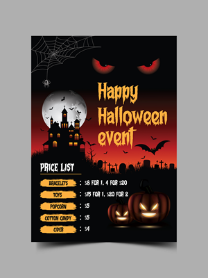 Pricing Poster selling novelty toys and snacks at a Halloween event | Poster-Design von KreativeMadz