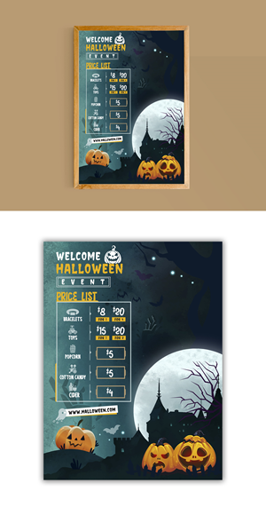 Pricing Poster selling novelty toys and snacks at a Halloween event | Poster-Design von debdesign