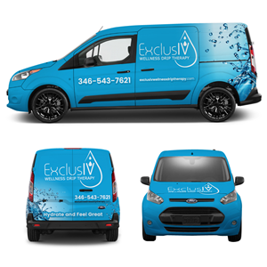 ExclusIV Wellness Drip Therapy Mobile IV vehicle wrap | Car Wrap Design by Yoga Tri