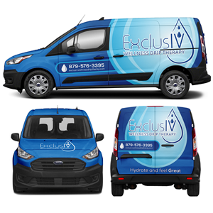 ExclusIV Wellness Drip Therapy Mobile IV vehicle wrap | Car Wrap Design by MAKE ME THE WINNER