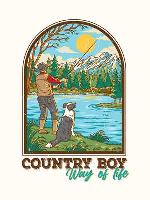 fishing apparel company needs t-shirt design (Country boy way of life) | T-Shirt-Design von SangBlater