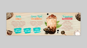 Menu Board For a Bubble Tea Trailer | Menu Design by Graphic Guy