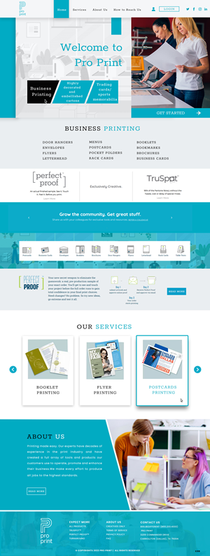 Homepage/Landing Page for ProPrint.com | Web Design by pb